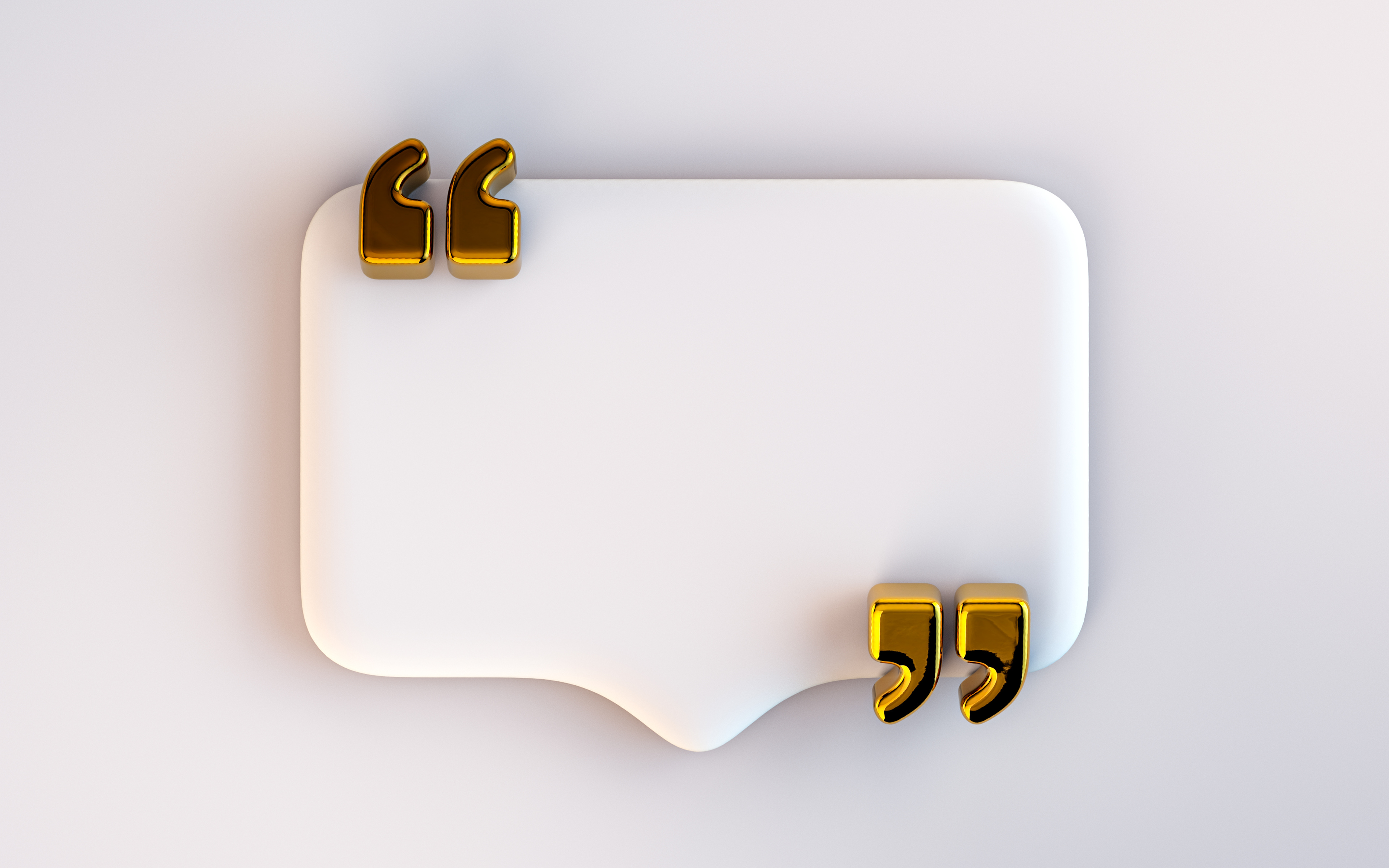 Quote box frame icon empty space blogging template on white background 3d render concept for texting